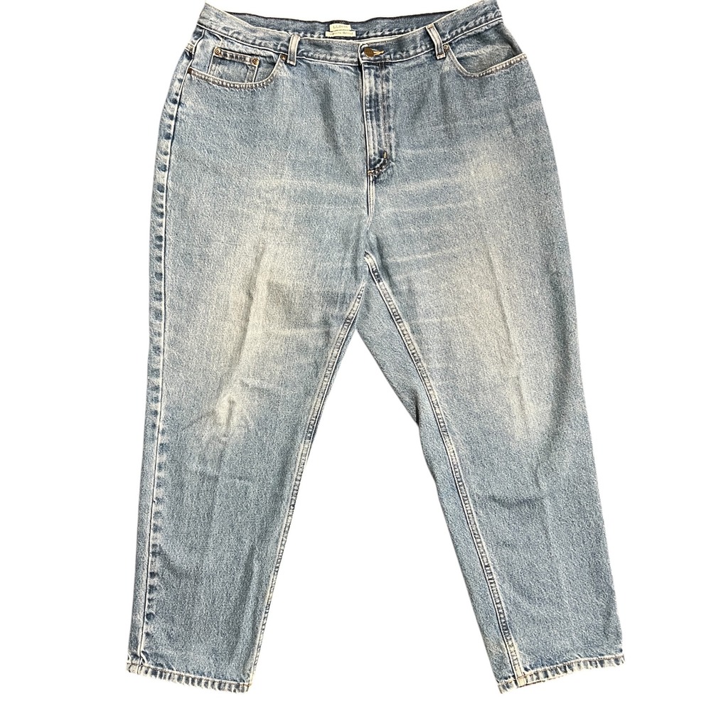 L.L.Bean Women's Original Fit Relaxed Light Wash Denim Jeans‎ Size 20W REG